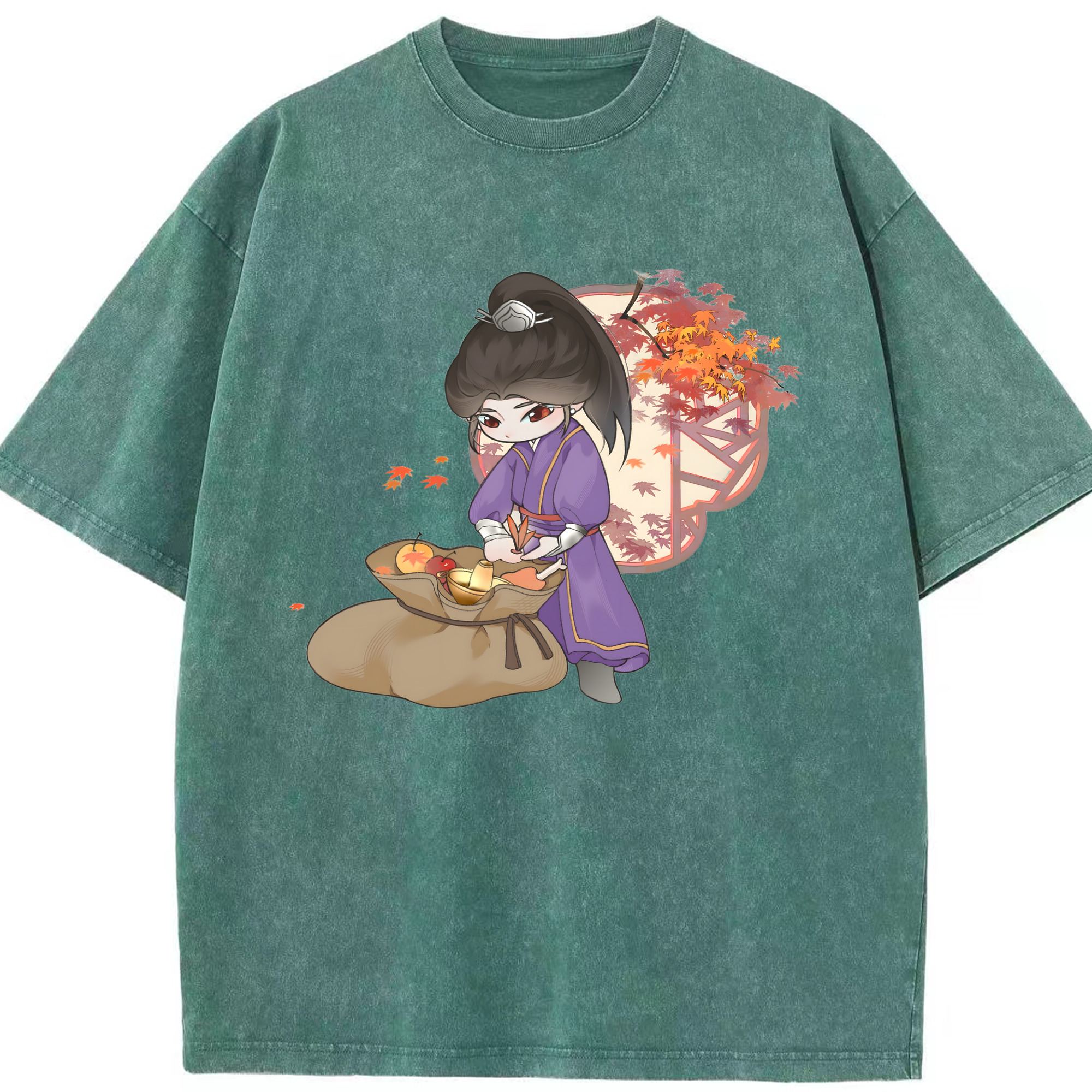 （画像用） Ne Zha 2 ナタ 魔童の大暴れ 綿100% ヴィンテージ風 半袖Tシャツ（フロントプリント）